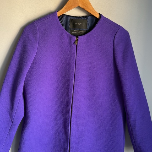 J Crew Collarless  wool Blend  Italian Double Cloth Coat 0 - Picture 4 of 14